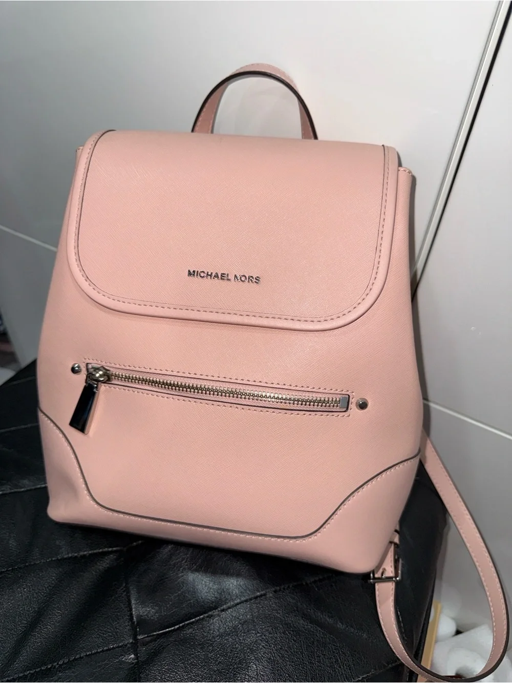 Michael Kors Blush Pink Harrison Medium Saffiano Leather Backpack